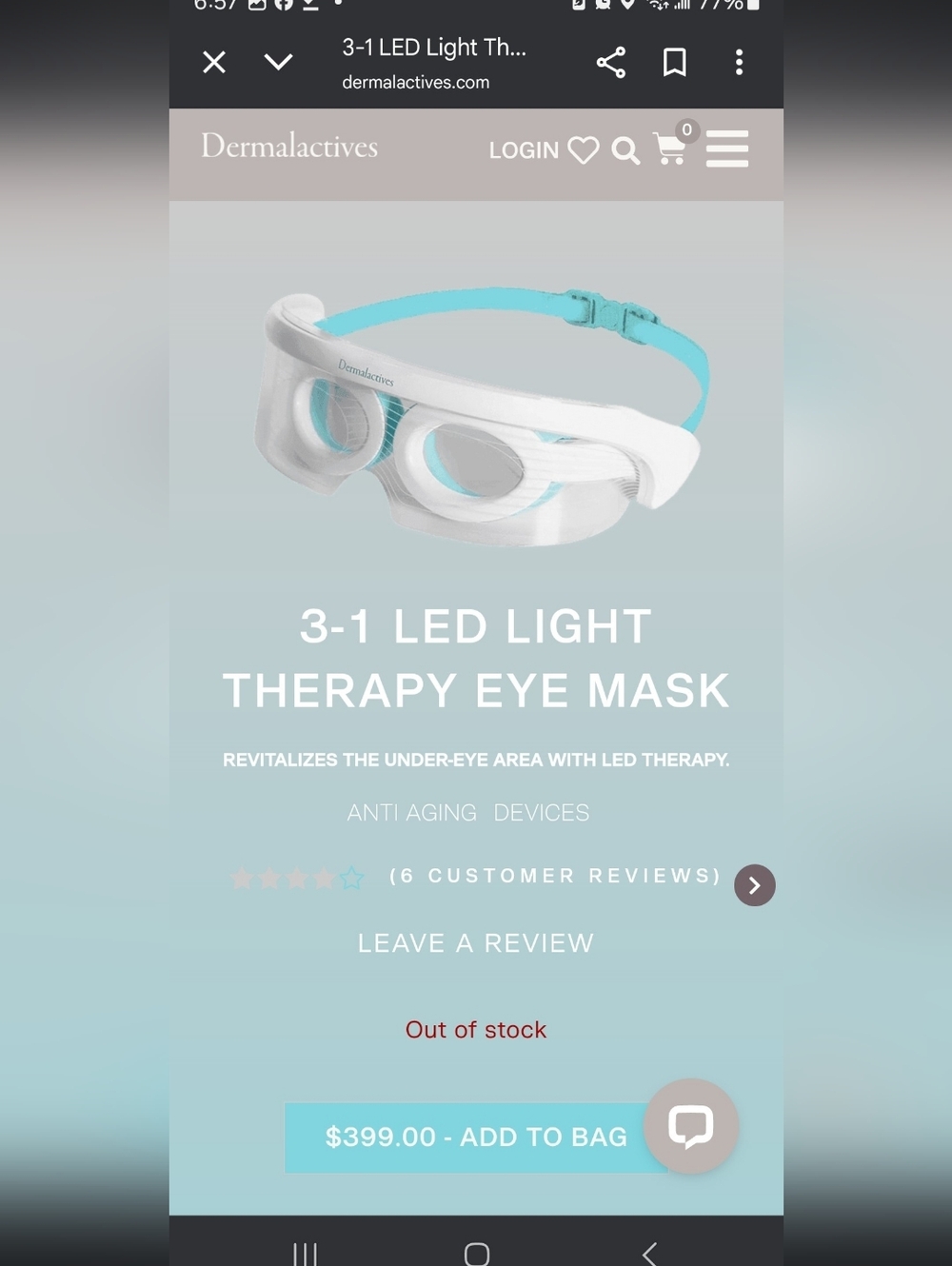 New In Box 3-1 LED Light Therapy Eye Mask - Picture 8 of 9
